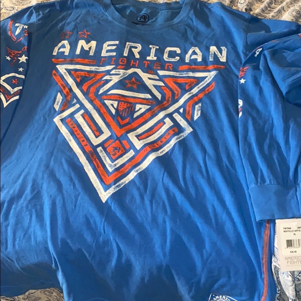 Long sleeve blue American Fighter shirt